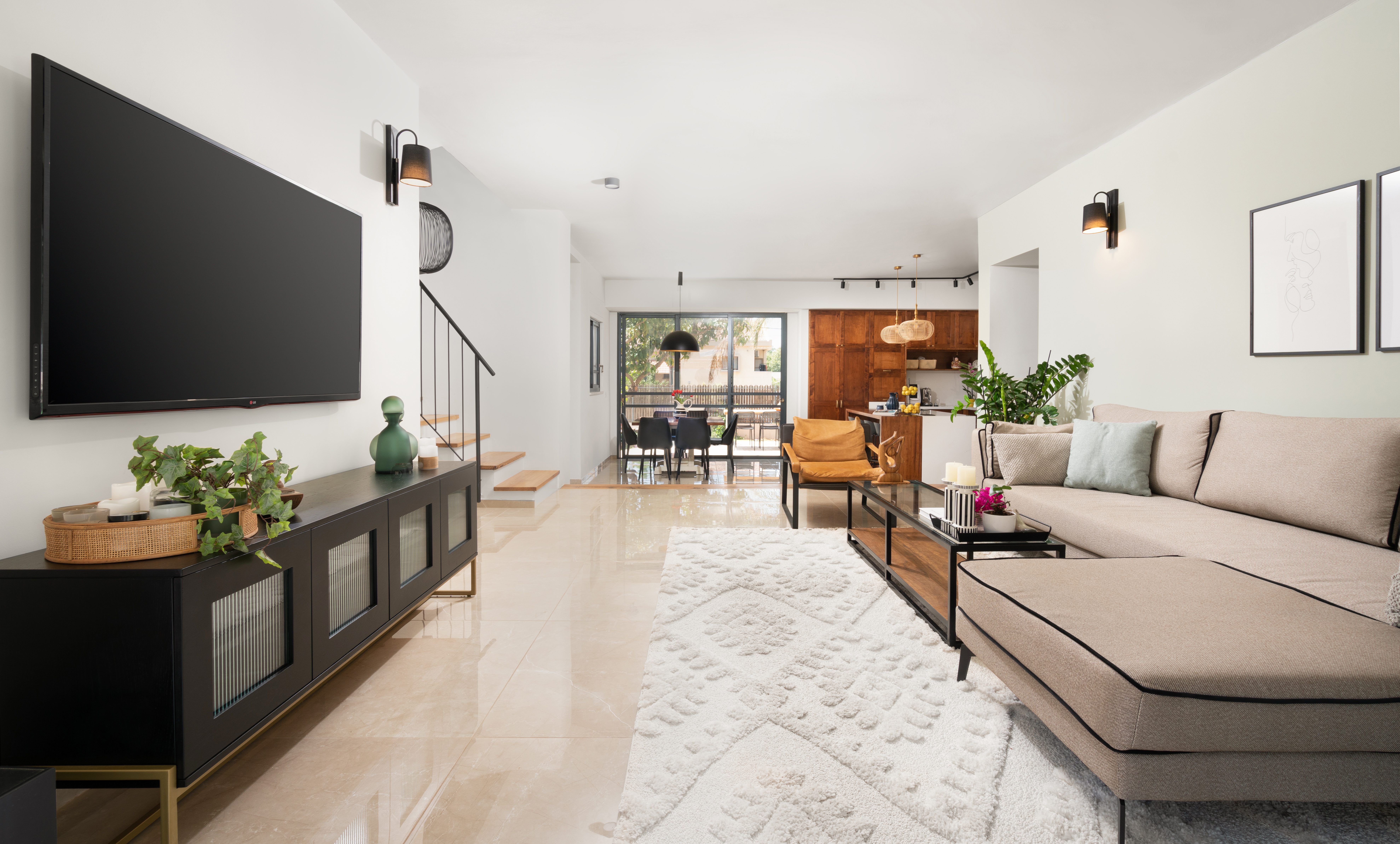 סלון ספות שידת טלויזיה